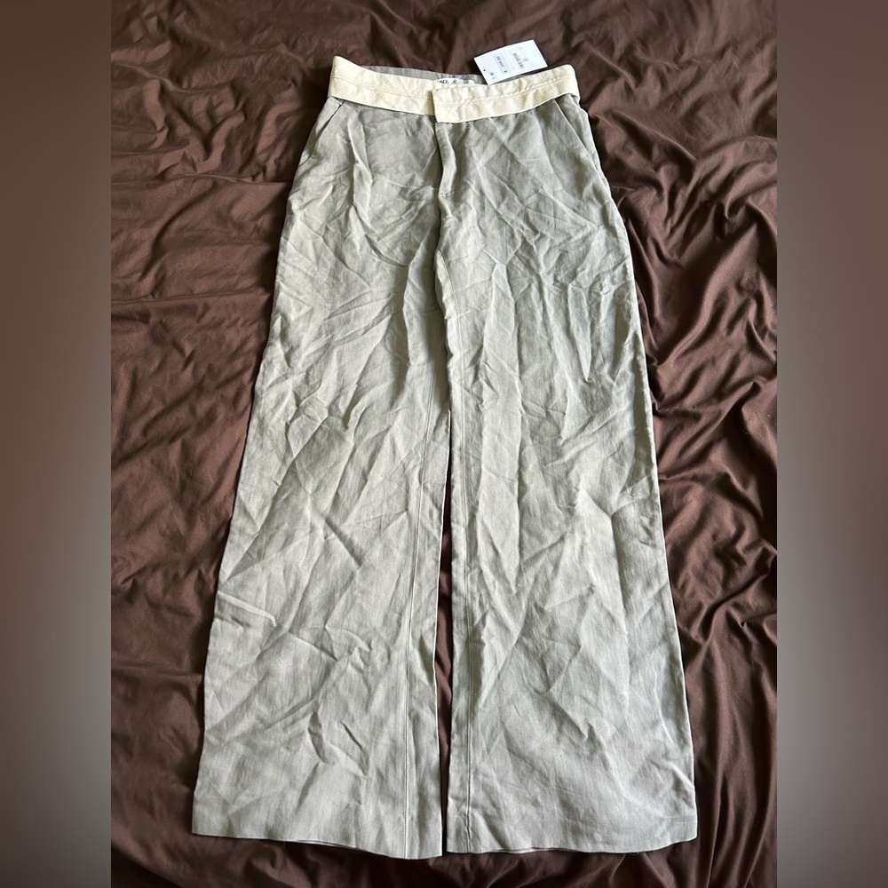 Zara Light Beige Wide-Leg  Chinos